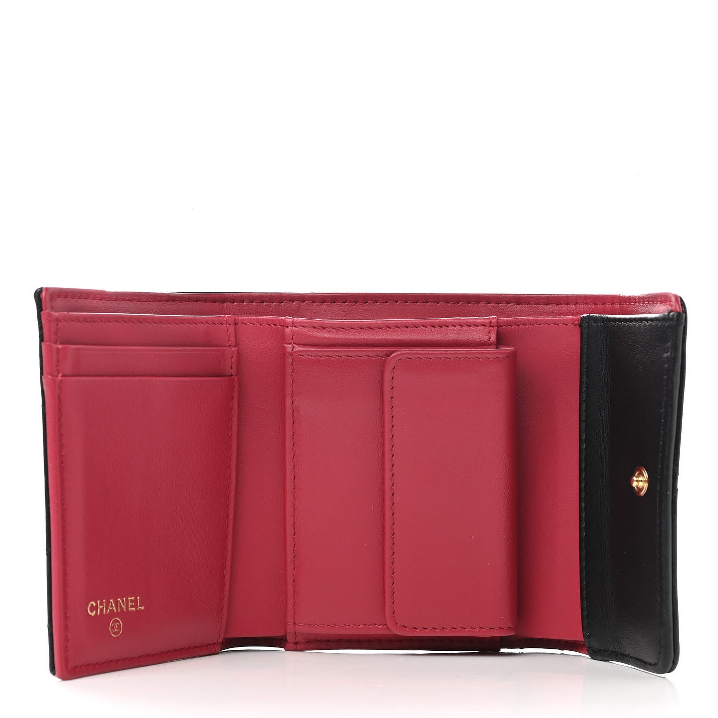 Lambskin Quilted Chanel 19 Small Flap Wallet Black