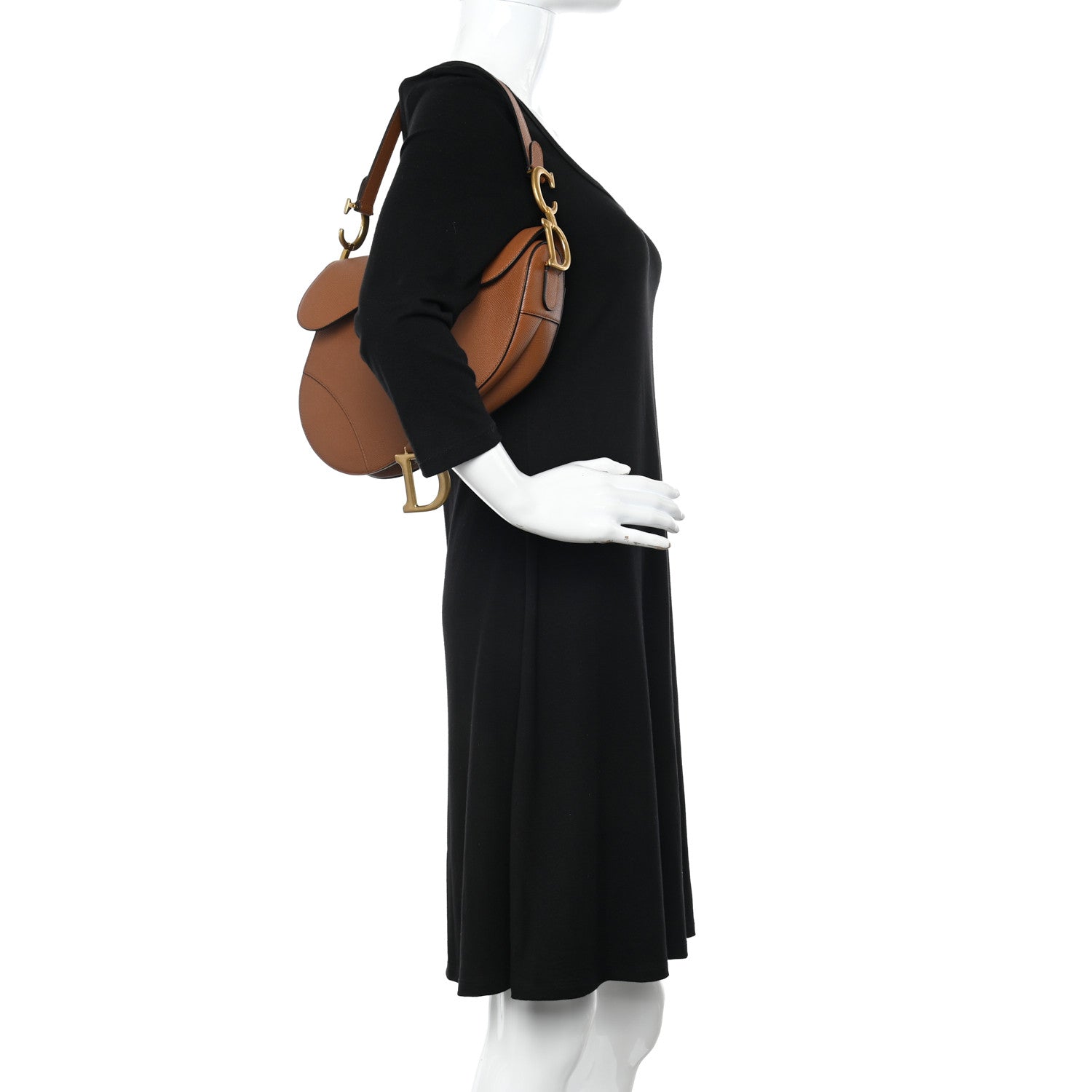 Christian Dior Grained Calfskin Saddle Bag Camello 2 of 10