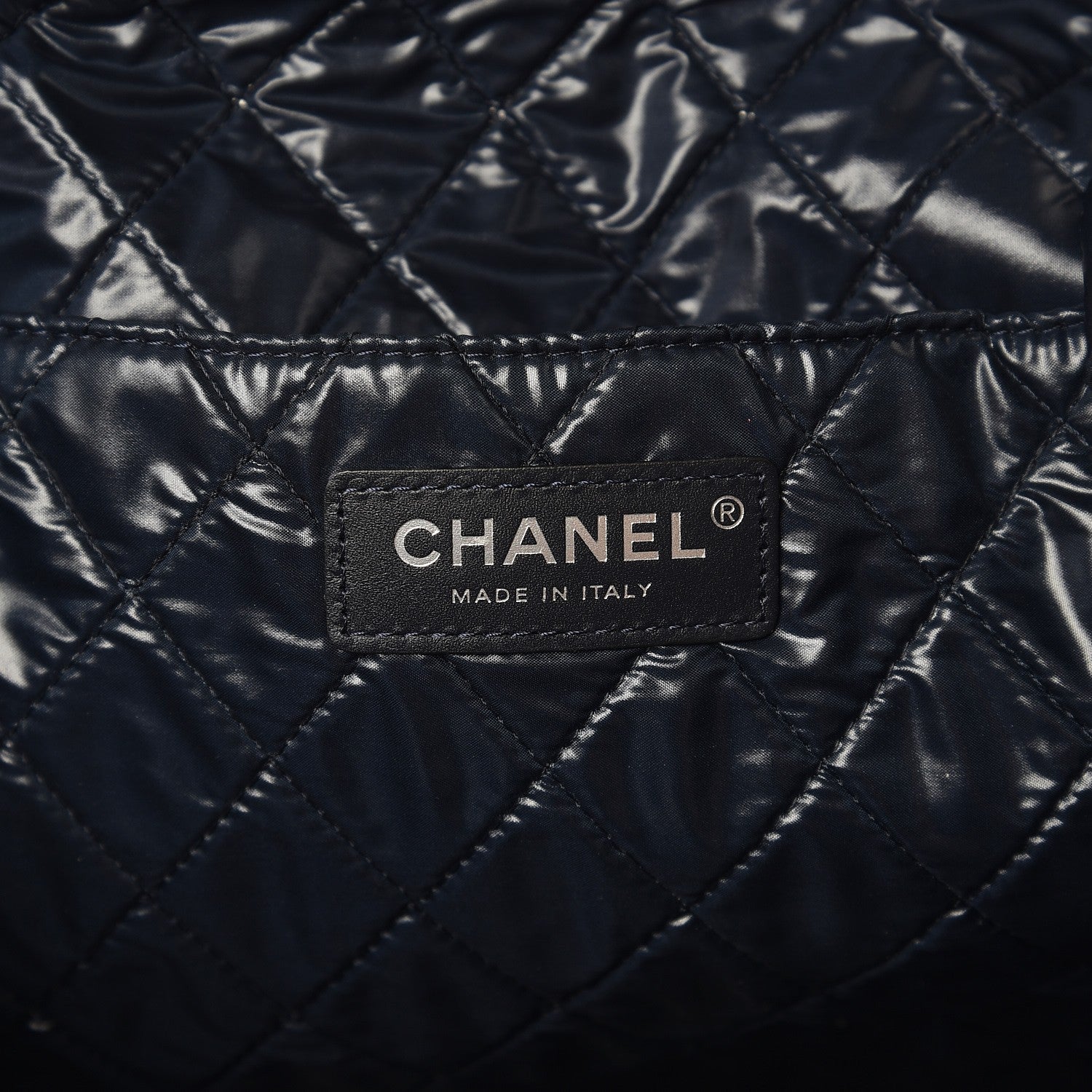Chanel Nylon Cat Emoticon Tote Navy Silver 7 of 8