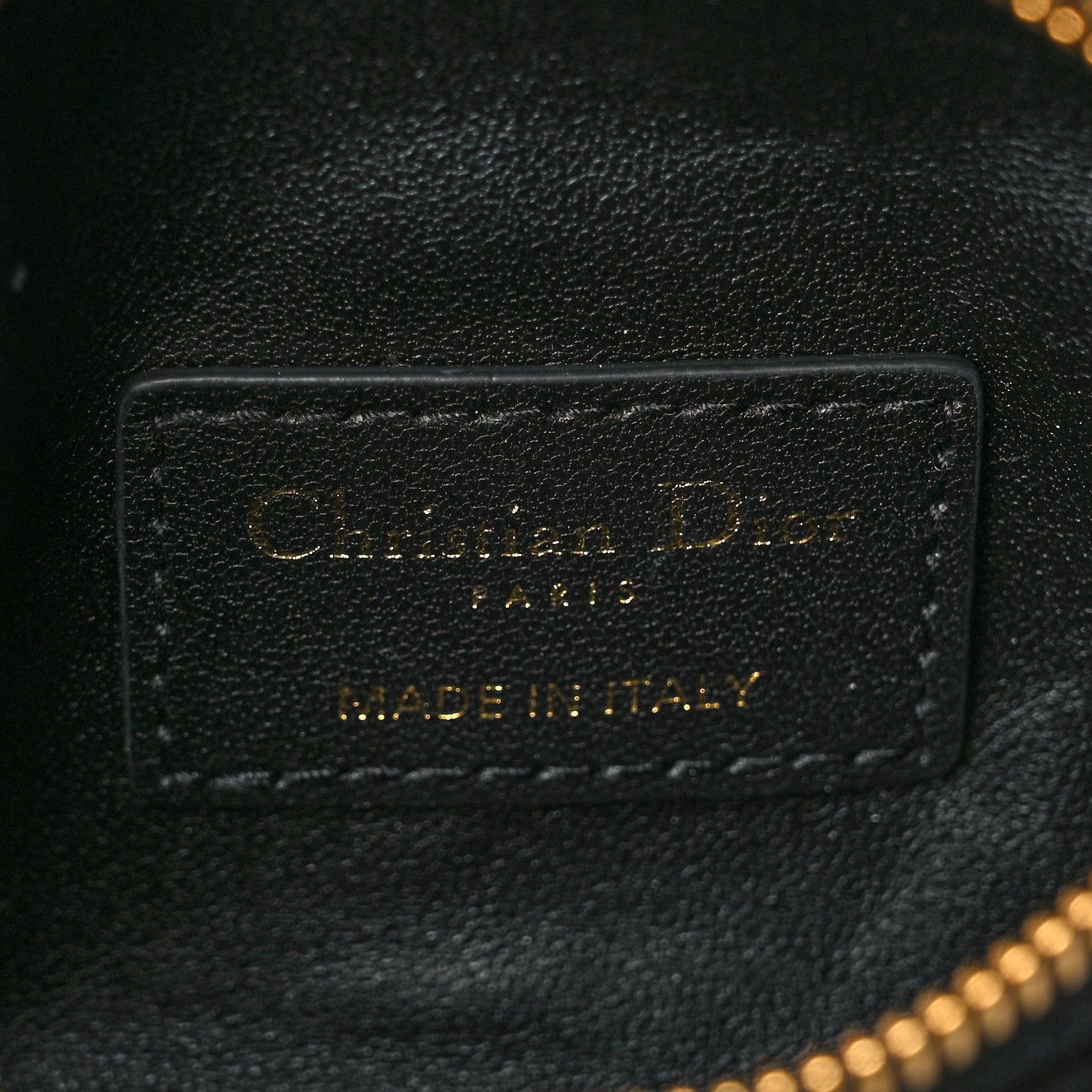 Christian Dior Supple Calfskin Cannage Caro Half-Moon Coin Purse Black 5 of 7