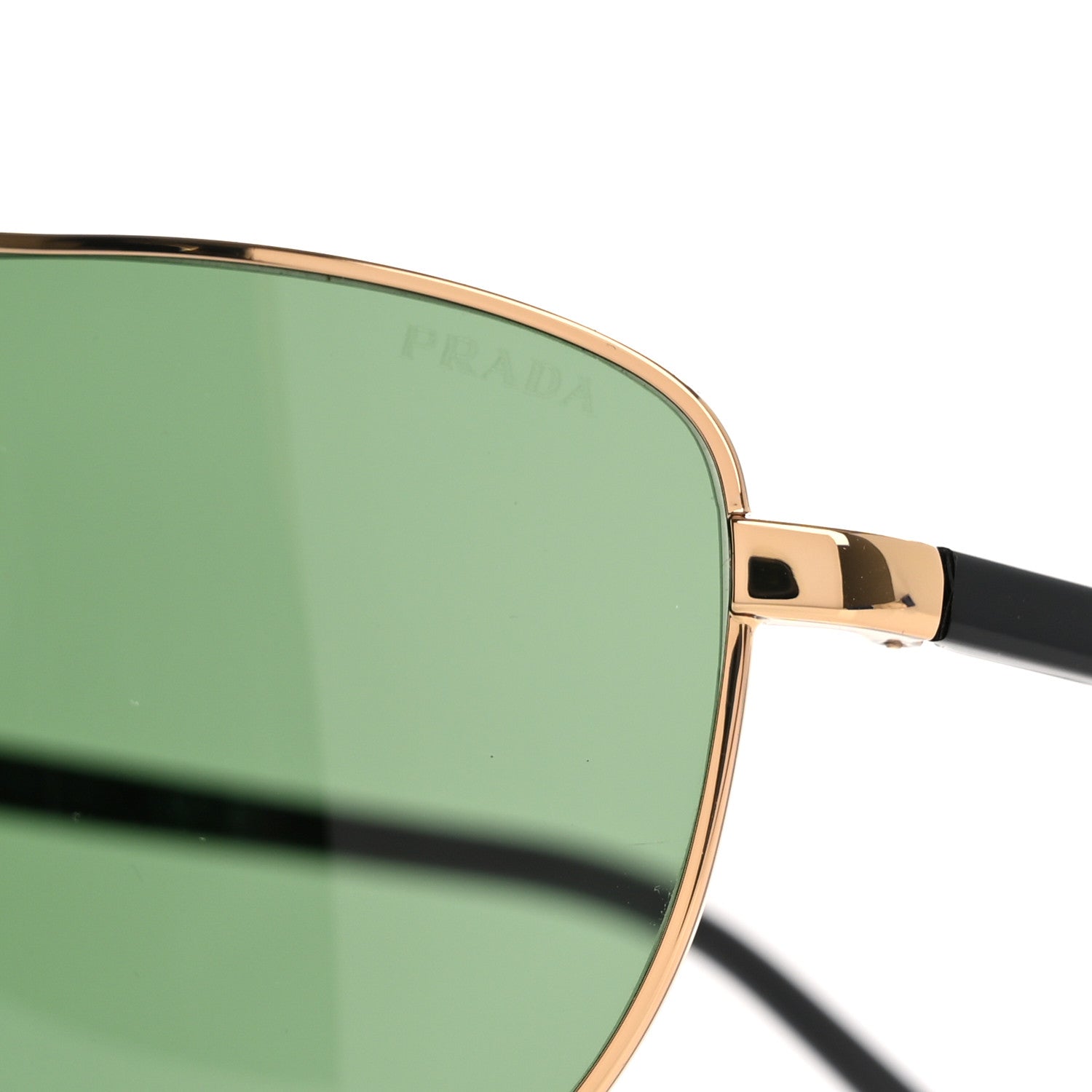Prada Metal Shield Sunglasses SPR 69Z Gold Green 7 of 8
