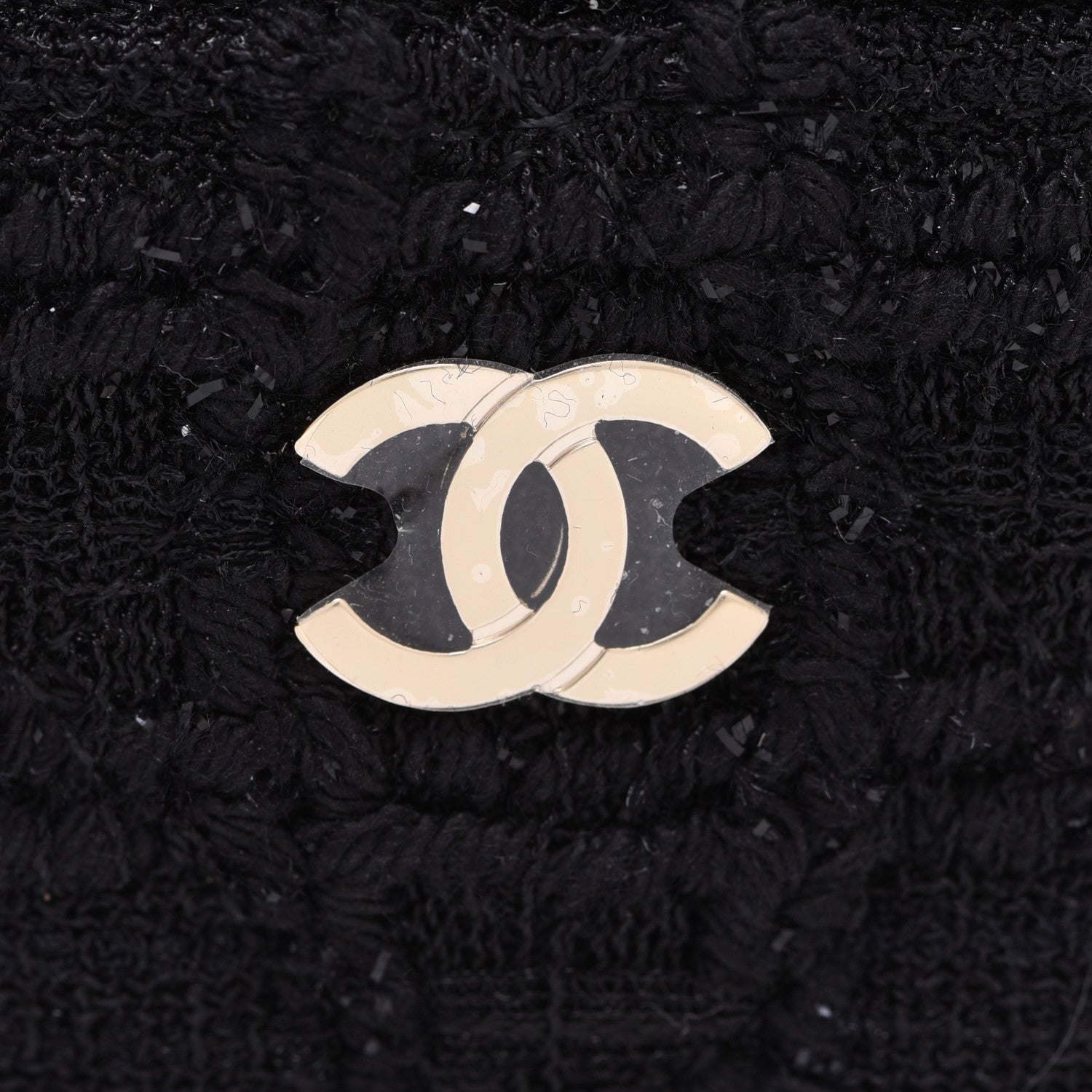 Chanel Tweed Lambskin Quilted Arm Coin Purse Black 8 of 8
