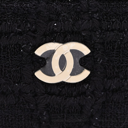 Chanel Tweed Lambskin Quilted Arm Coin Purse Black 8 of 8