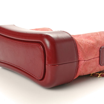 Chanel Suede Quilted Small Gabrielle Hobo Red 10 of 10