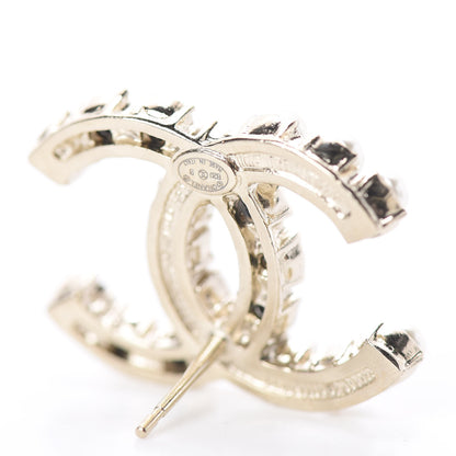 Chanel Resin Pearl CC Dazzling Domino Earrings Gold Black 4 of 4