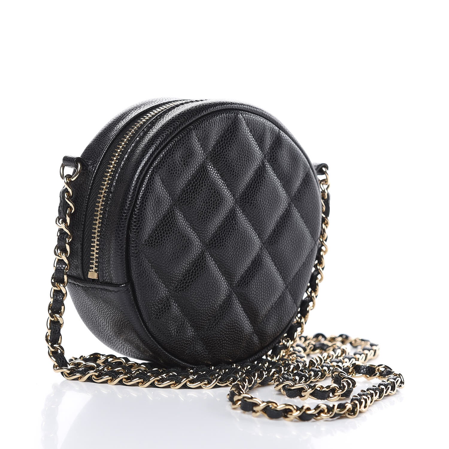 Chanel Caviar Quilted Round Clutch With Chain Black 3 of 9