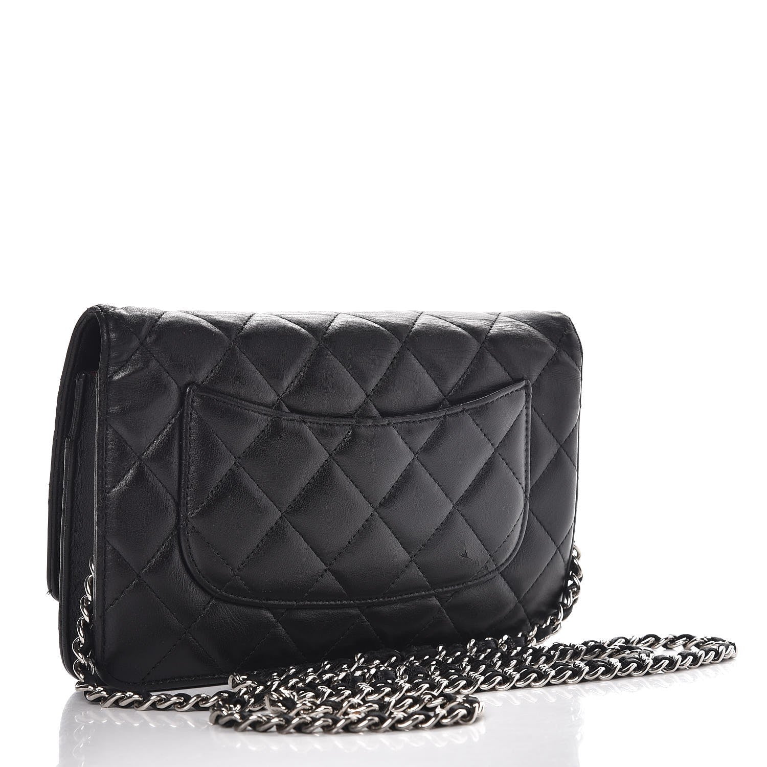 Chanel Lambskin Quilted Wallet On Chain WOC Black 3 of 15