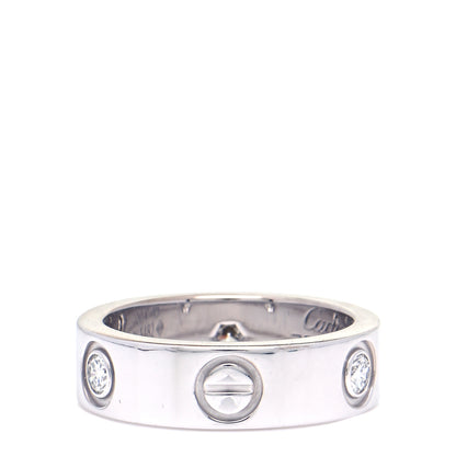 Cartier 18K White Gold 3 Diamond 5.5mm LOVE Ring 49 4.75 3 of 6