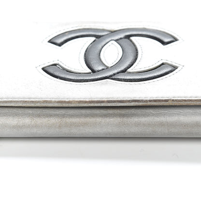 Chanel Lambskin Large CC Flap Wallet Silver 15 of 22