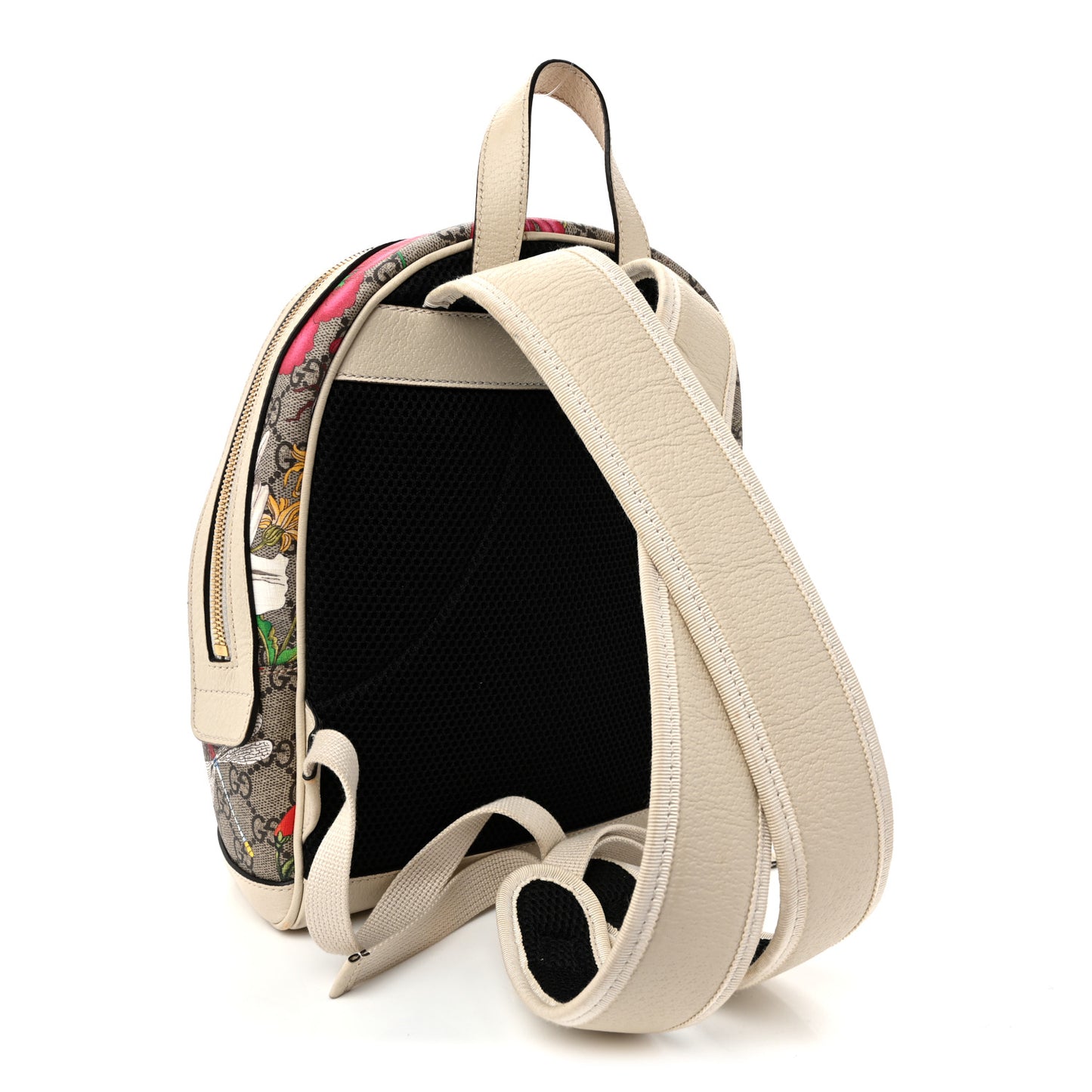 GG Supreme Monogram Flora Web Small Ophidia Day Backpack White