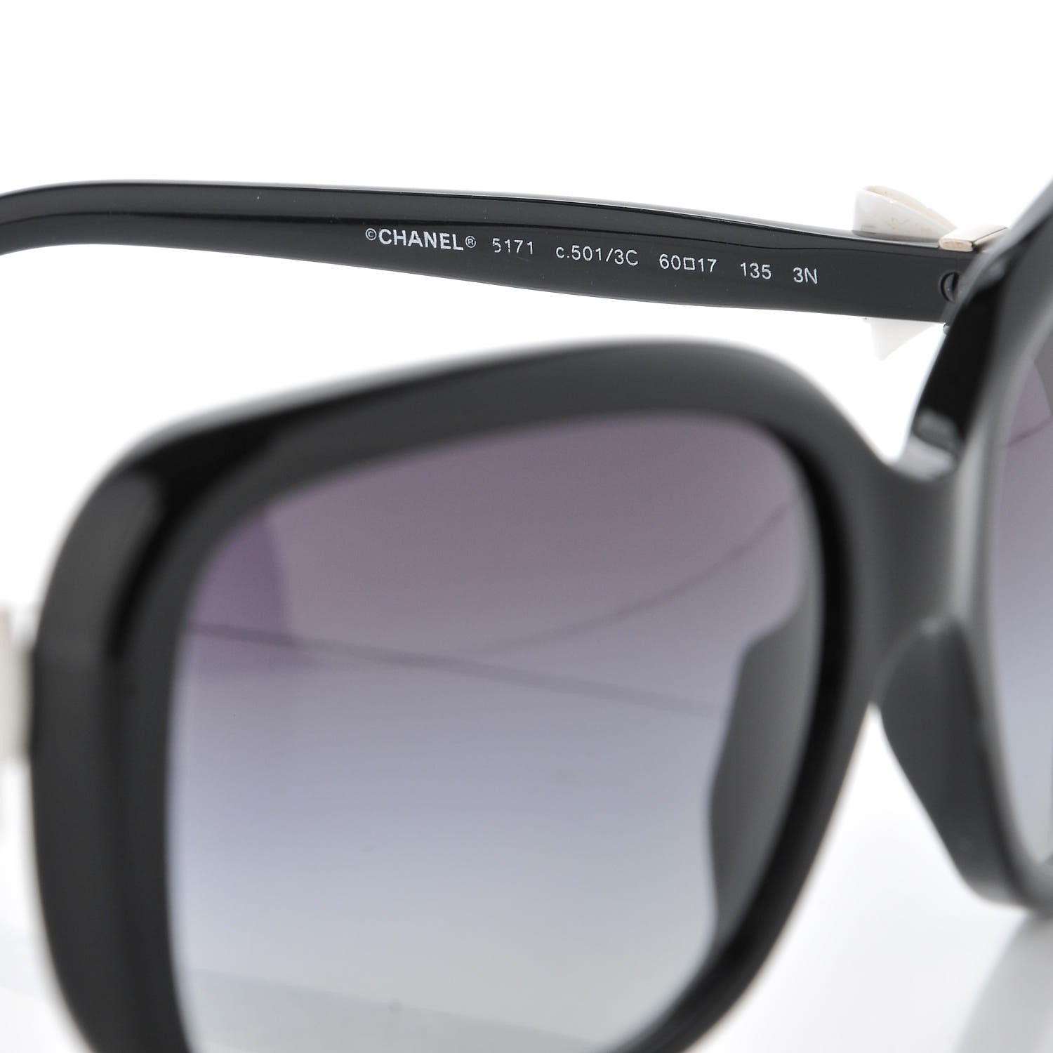 Chanel CC Bow Sunglasses 5171 Black White 5 of 9