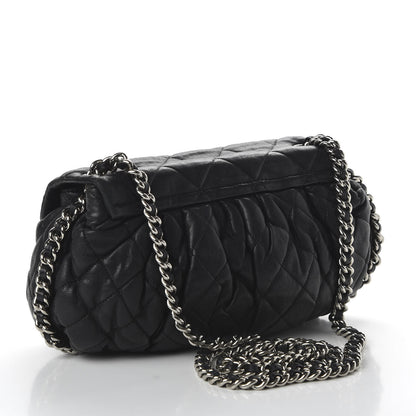 Chanel Washed Lambskin Quilted Medium Chain Around Messenger Black 3 of 10