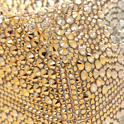 Jimmy Choo Satin Hotfix Crystal Embellished Bon Bon Bucket Bag Gold Silver 8 of 10