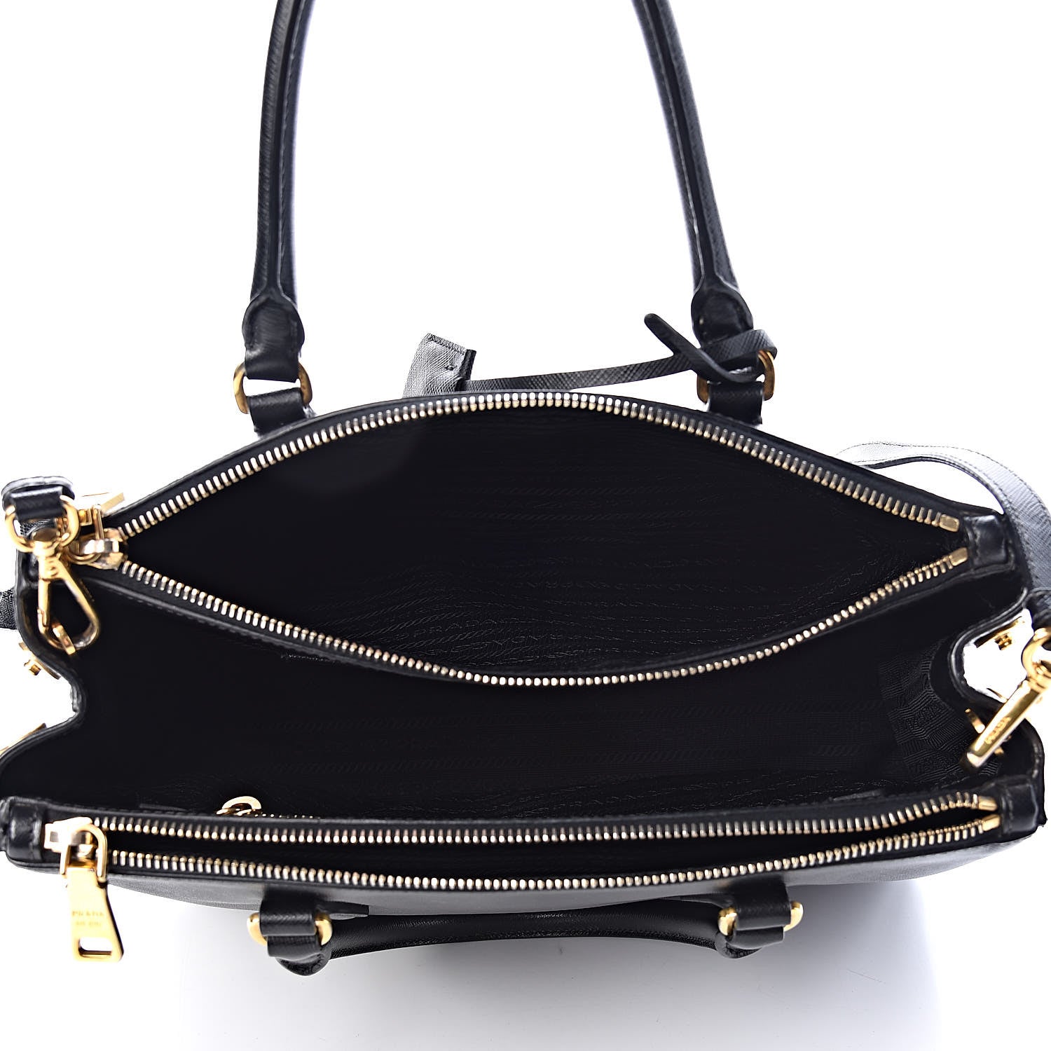 Prada Saffiano Small Galleria Double Zip Tote Black 7 of 14