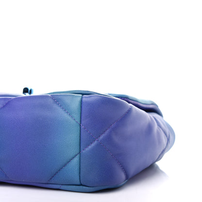 Chanel Tie Dye Calfskin Quilted Medium Chanel 19 Flap Blue Purple 9 of 10