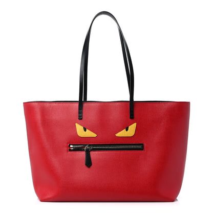 Fendi Vitello Elite Cuoio Monster Buggies Medium Roll Tote Mattone 1 of 12