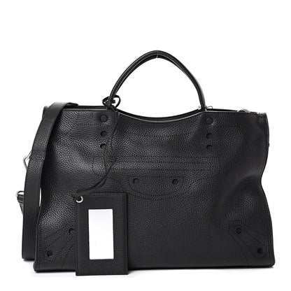 Balenciaga Veau Grana Perforated Blackout Hardware City Black 1 of 9