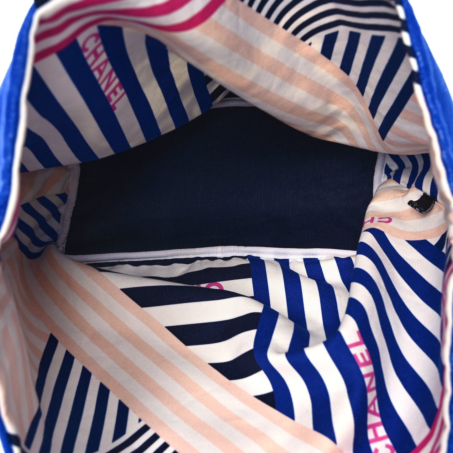 Terry Cloth Cotton La Pausa Bay Reversible Beach Tote Blue