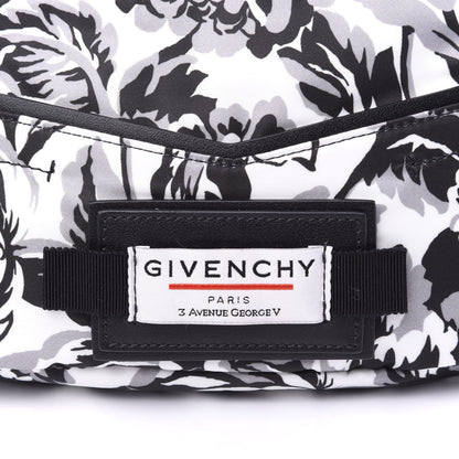 Givenchy Nylon Print Floral Downtown Belt Bag Black White 9 of 9