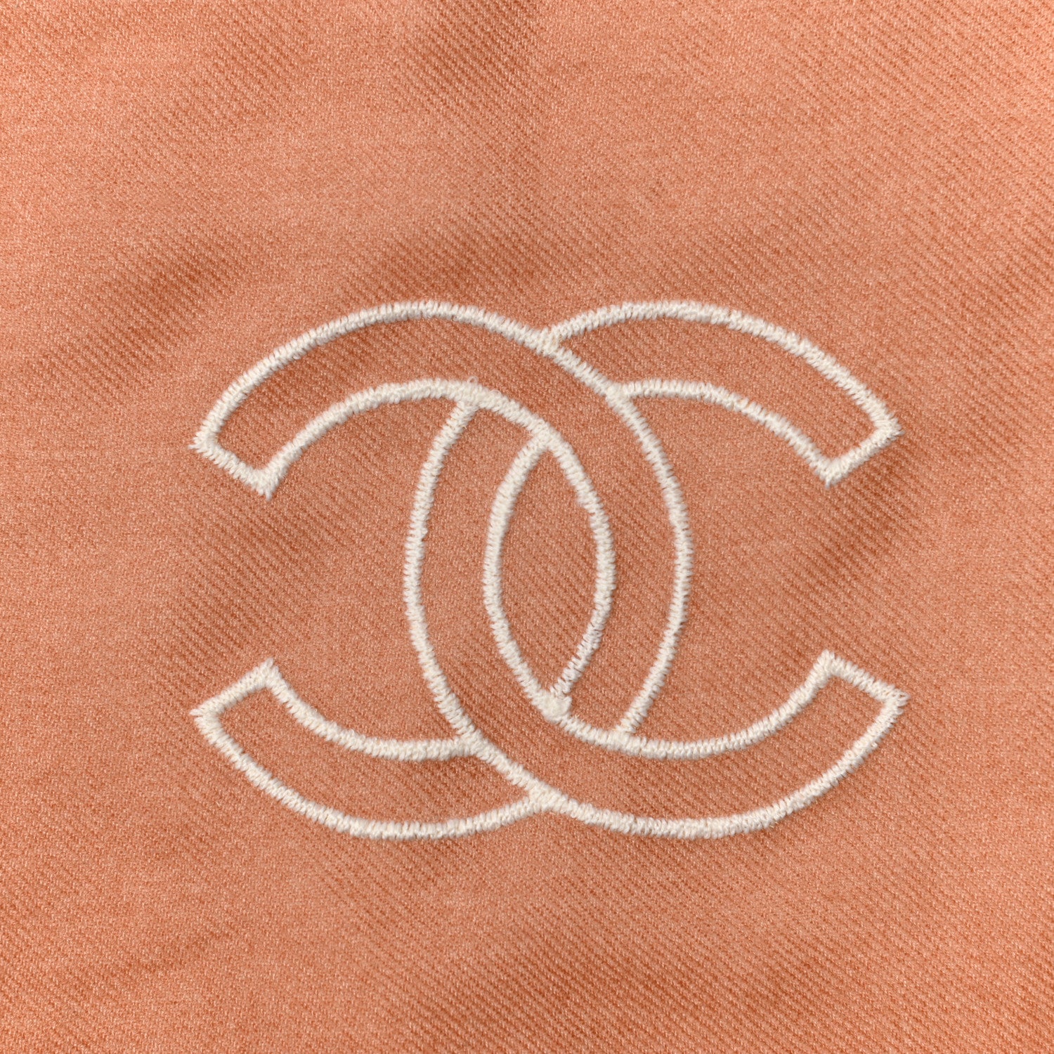 Chanel Cashmere CC Fringe Scarf White Pink 2 of 5