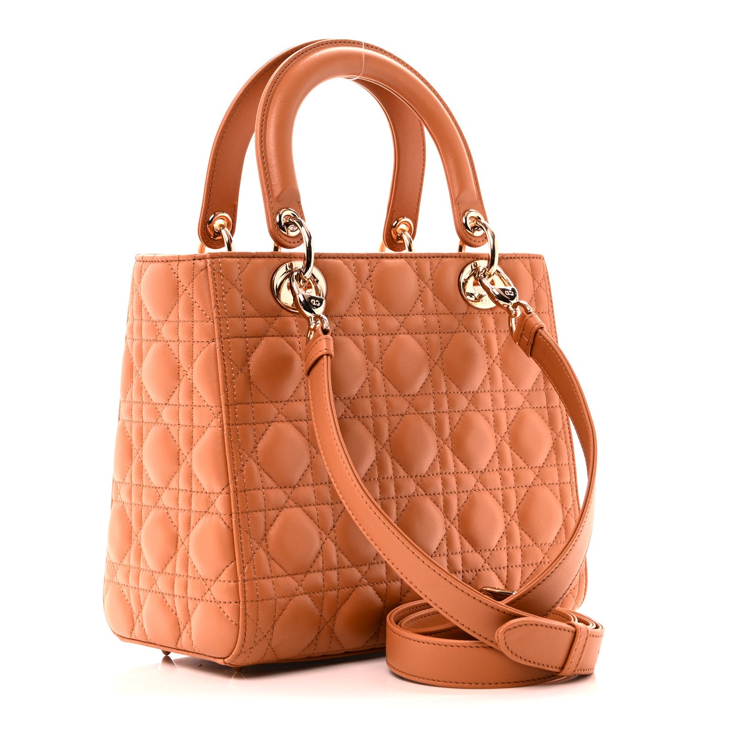 Lambskin Cannage Medium Lady Dior Amber