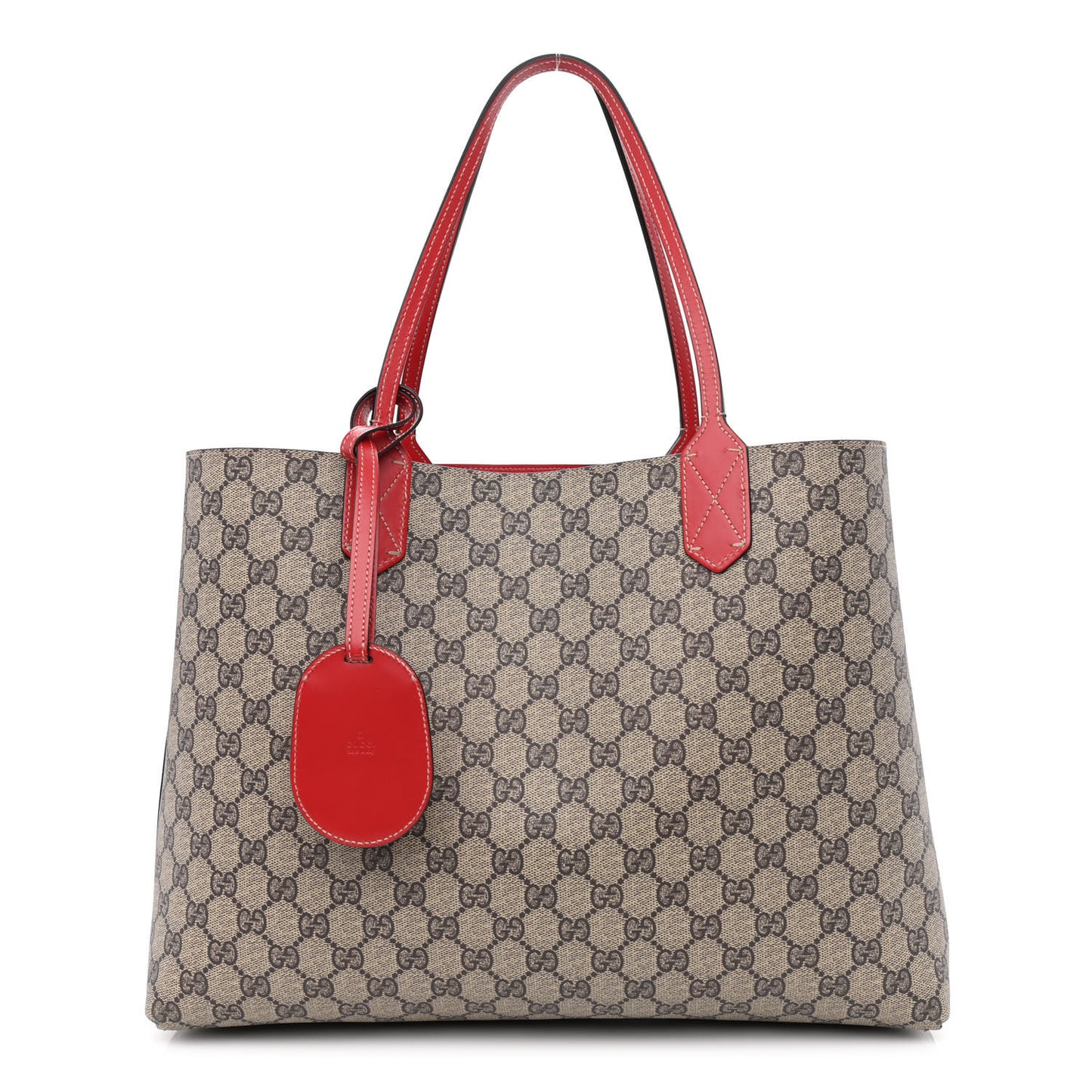 GG Supreme Medium Reversible Tote Beige Red