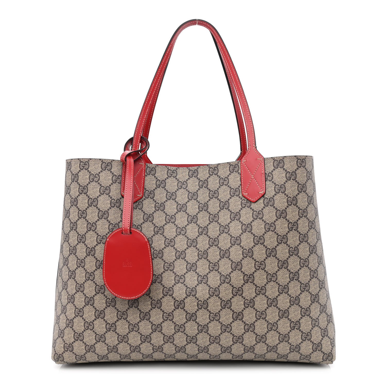 Gucci GG Supreme Medium Reversible Tote Beige Red 1 of 19