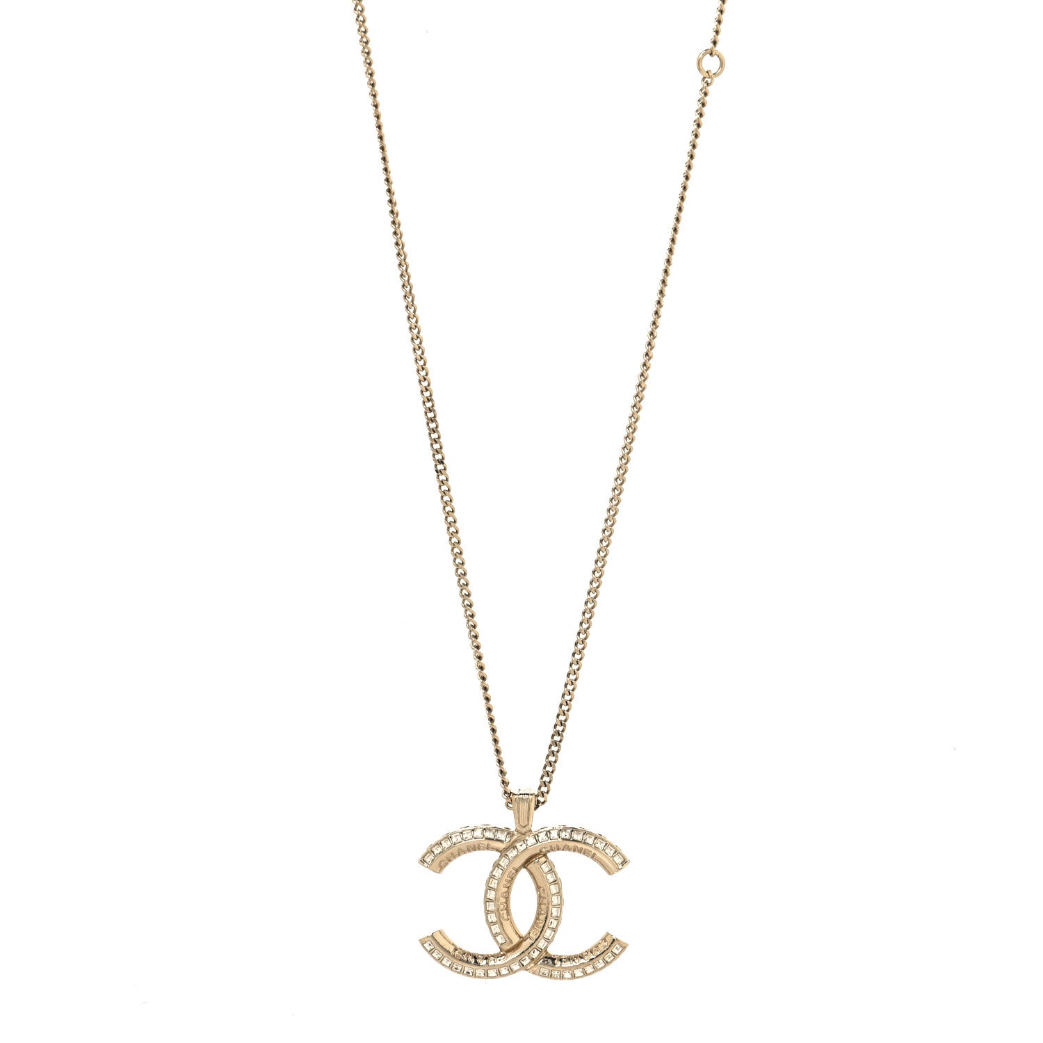 Chanel Metal Quilted CC Necklace Gold 1 of 4