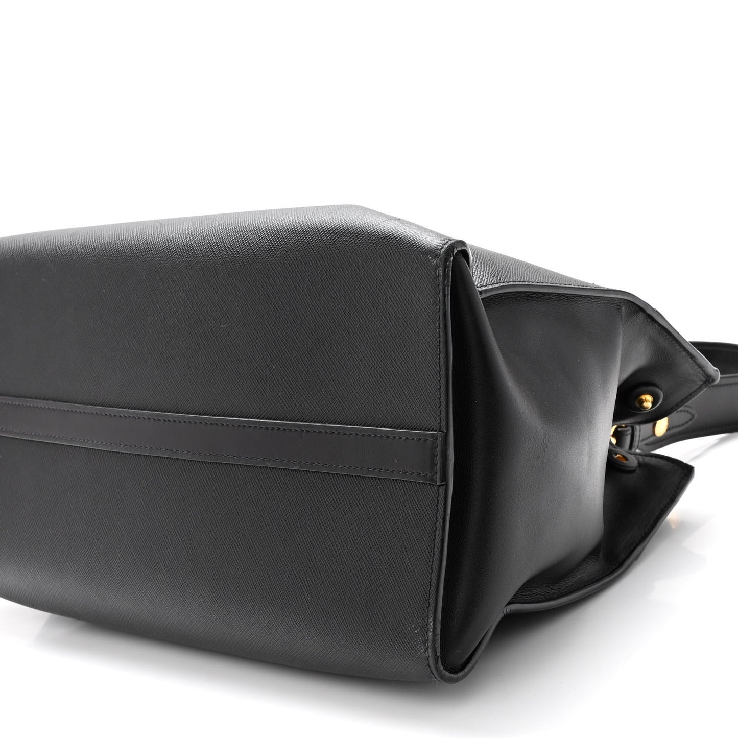 Saffiano City Calfskin Small Paradigme Bag Black