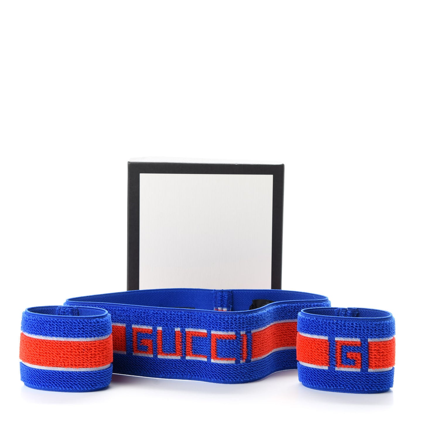 Cotton Logo Headband and Wrist Set M Blue Orange