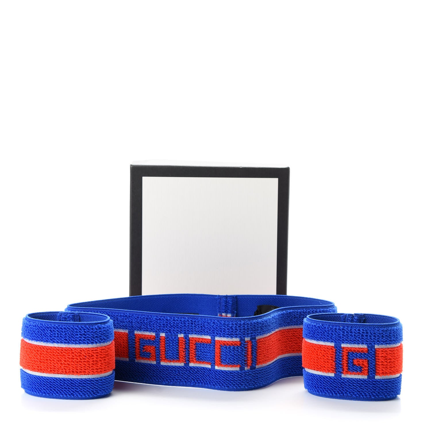 Gucci Cotton Logo Headband and Wrist Set M Blue Orange 6 of 6