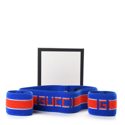 Gucci Cotton Logo Headband and Wrist Set M Blue Orange 6 of 6