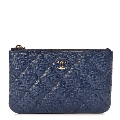 Chanel Caviar Quilted Small Cosmetic Case Navy 1 of 7