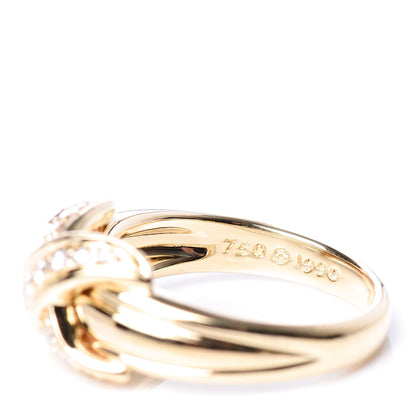 Tiffany 18K Yellow Gold Diamond Signature X Ring 51 5.75 5 of 5