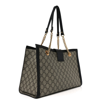 Gucci GG Supreme Monogram Medium Padlock Tote Black 3 of 10