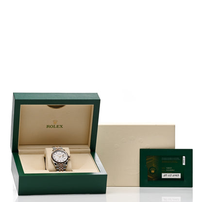 Rolex Stainless Steel 18K Everose Gold Diamond 36mm Oyster Perpetual Datejust Watch Silver Fluted 126231 5 of 5