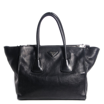 Prada Glace Calf Twin Pocket Tote Nero Black 1 of 14