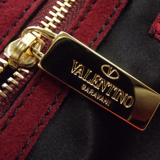Valentino Garavani Suede Lizard 360 Bow Hobo Red 10 of 11