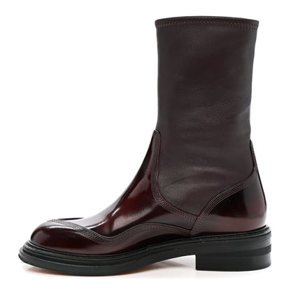 Loewe Patent Lambskin Chelsea Stretch Boots 37 Burgundy 1 of 10