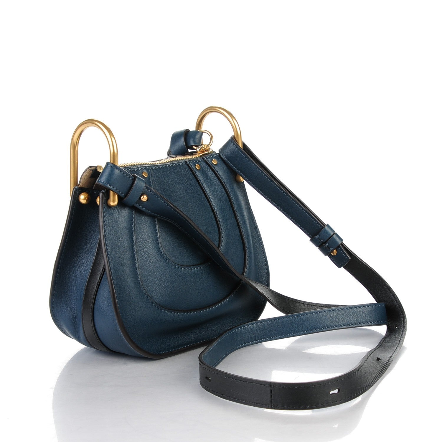 Chloe Grained Calfskin Nano Hayley Hobo Silver Blue 3 of 7