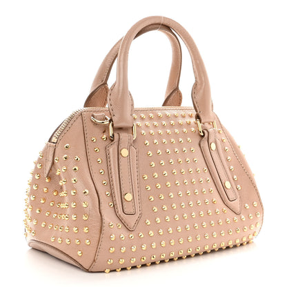 Burberry Patent Calfskin Studded Small Blaze Bowler Bag Oyster Pink 2 of 14
