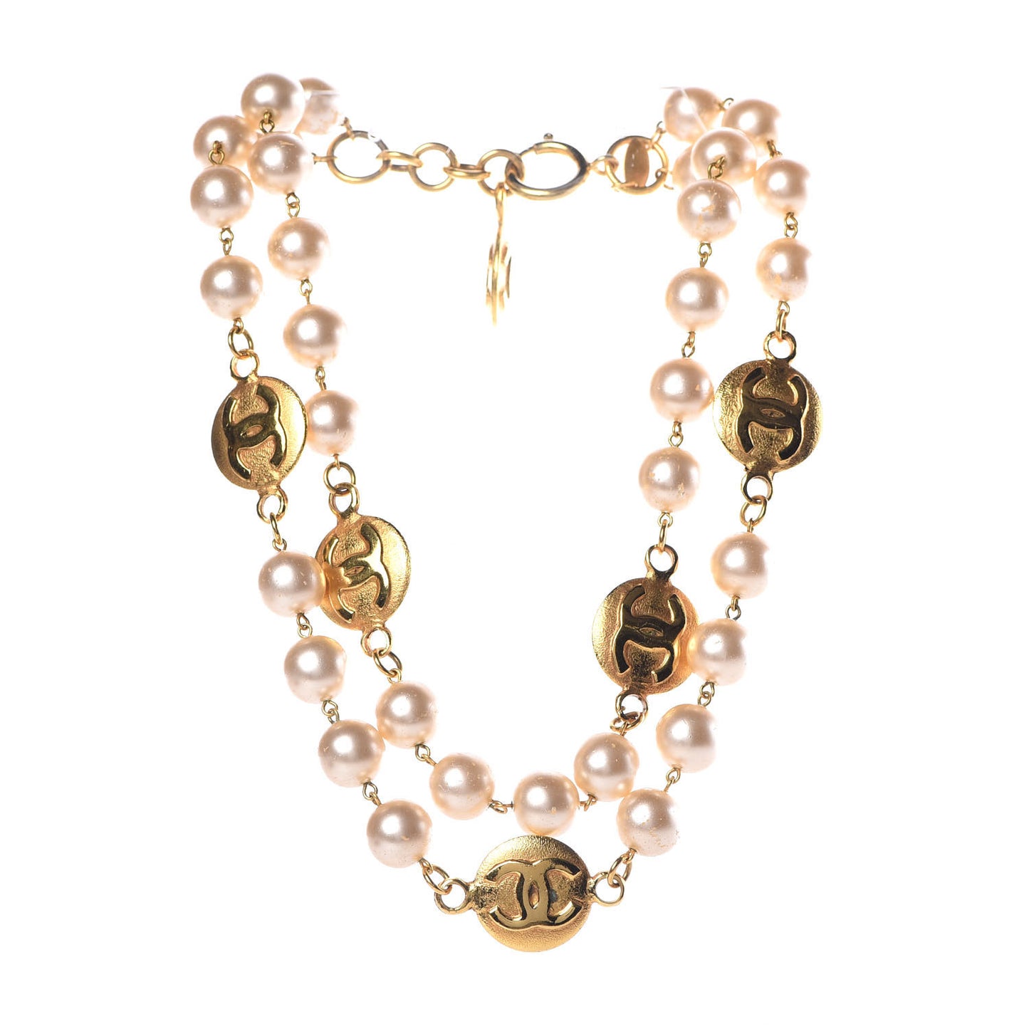 Pearl CC Necklace Gold