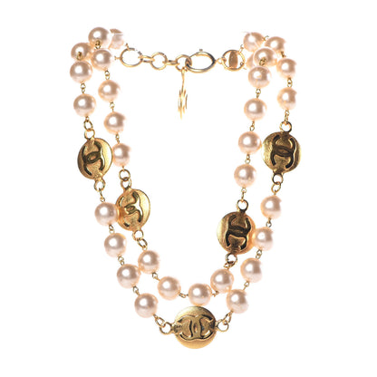 Chanel Pearl CC Necklace Gold 3 of 7