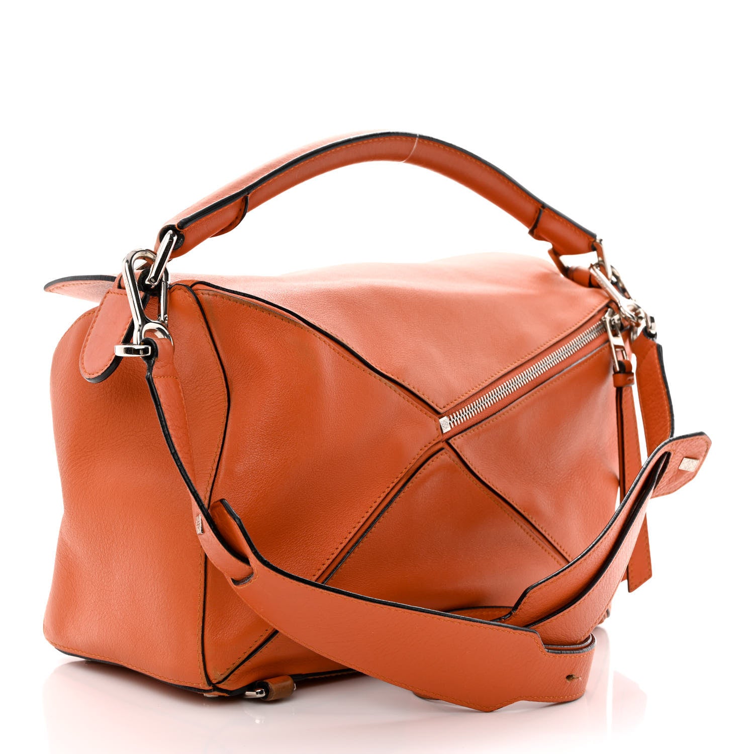 Loewe Calfskin Medium Puzzle Bag Orange 3 of 22