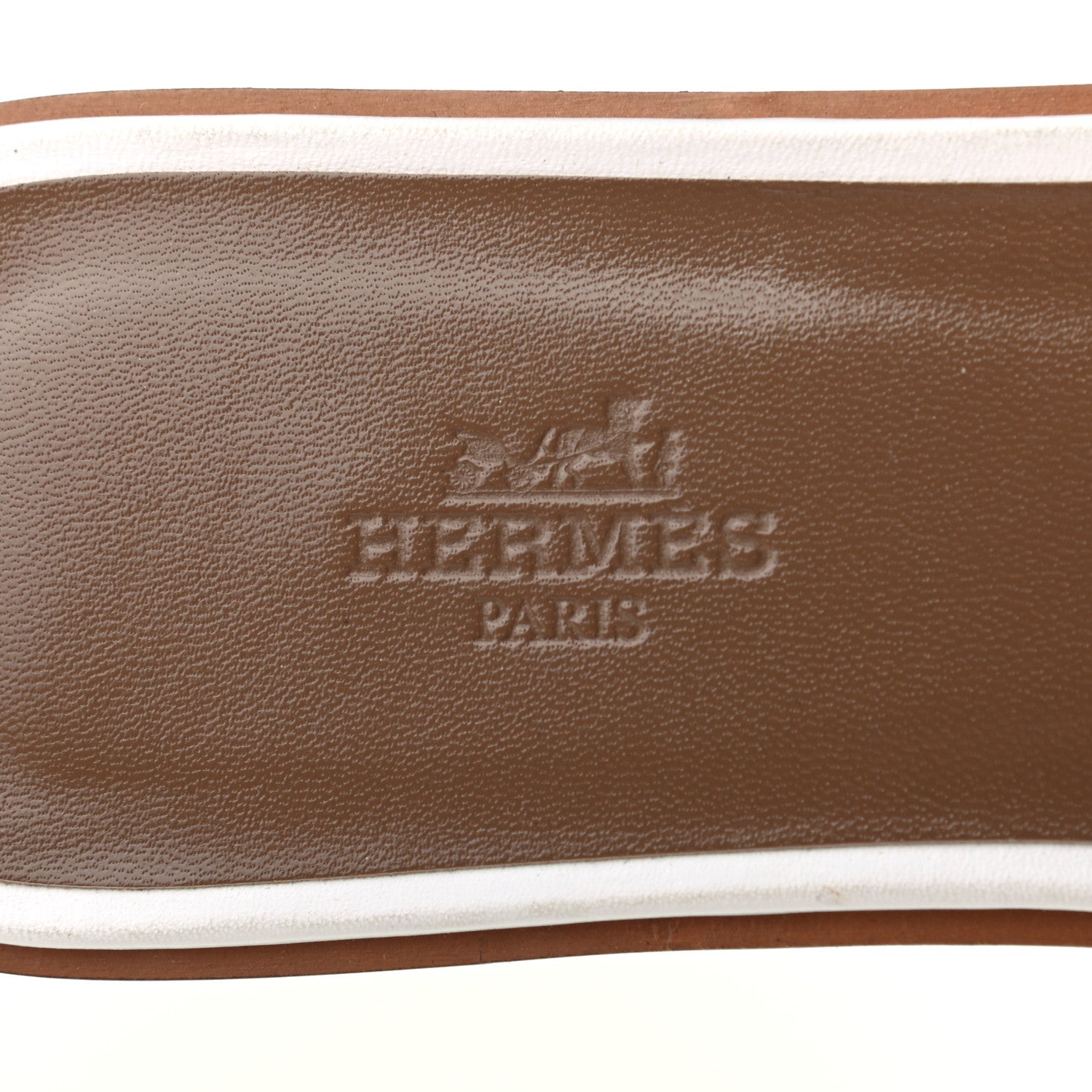 Hermes Box Calfskin Oran Sandals 39 White 6 of 9