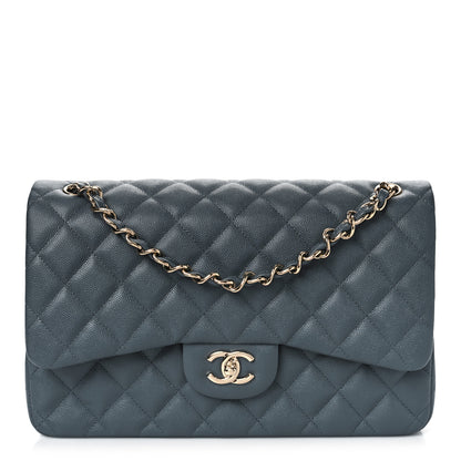Chanel Caviar Quilted Jumbo Double Flap Dark Grey 1 of 8