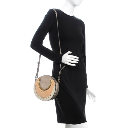 Chloe Smooth Calfskin Suede Patchwork Studded Small Pixie Bag Motty Grey 2 of 9