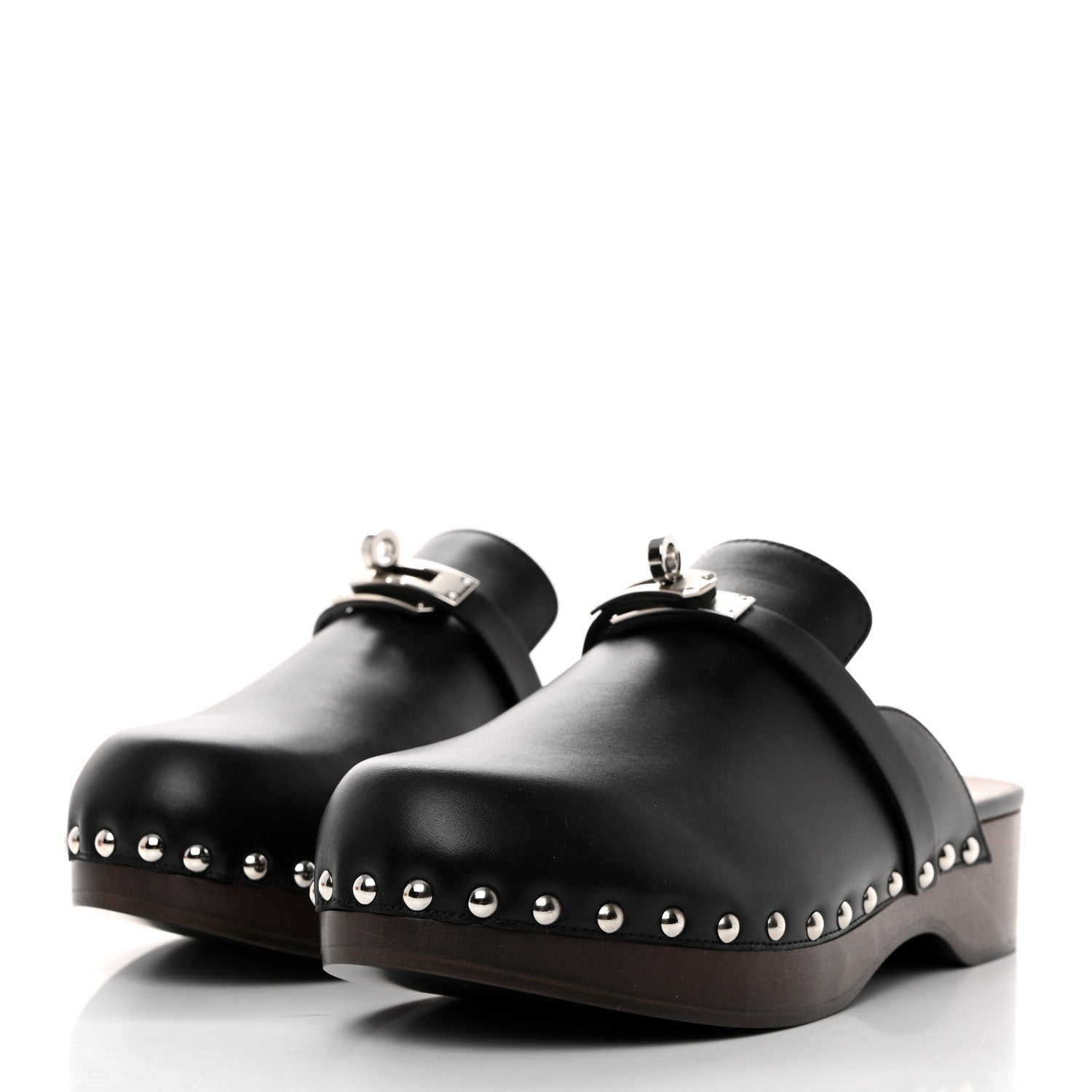 Hermes Calfskin Carlotta Mules 37 Black 3 of 9