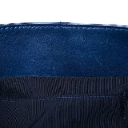 Chanel Shiny Lambskin Quilted Large Trianon Messenger Flap Marine 19 of 19