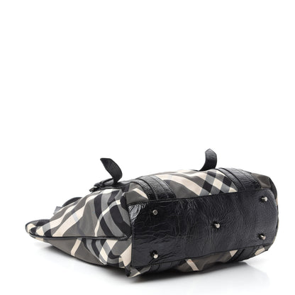 Burberry Nylon Beat Check Victoria Tote Black 4 of 11
